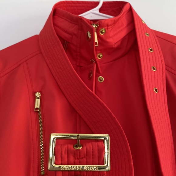 NEW Michael Kors Orange Poppy Trench Coat Size M - Picture 2 of 10